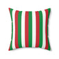 Personalized Italy Flag Red Green White Stripe Pillow | Holiday Geometric Throw Pillow | Faux Suede Italian Throw Pillow | Italy Pride - Proud & Loyal
