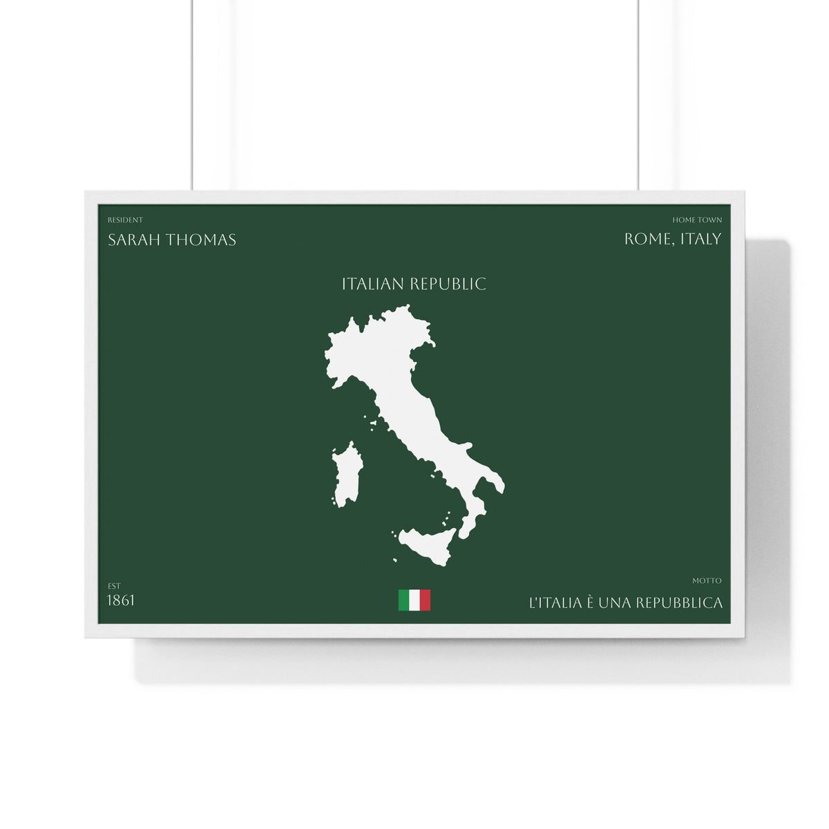 Personalized Italy Map Framed Poster | Italian Heritage Name & Hometown Wall Art - Proud & Loyal