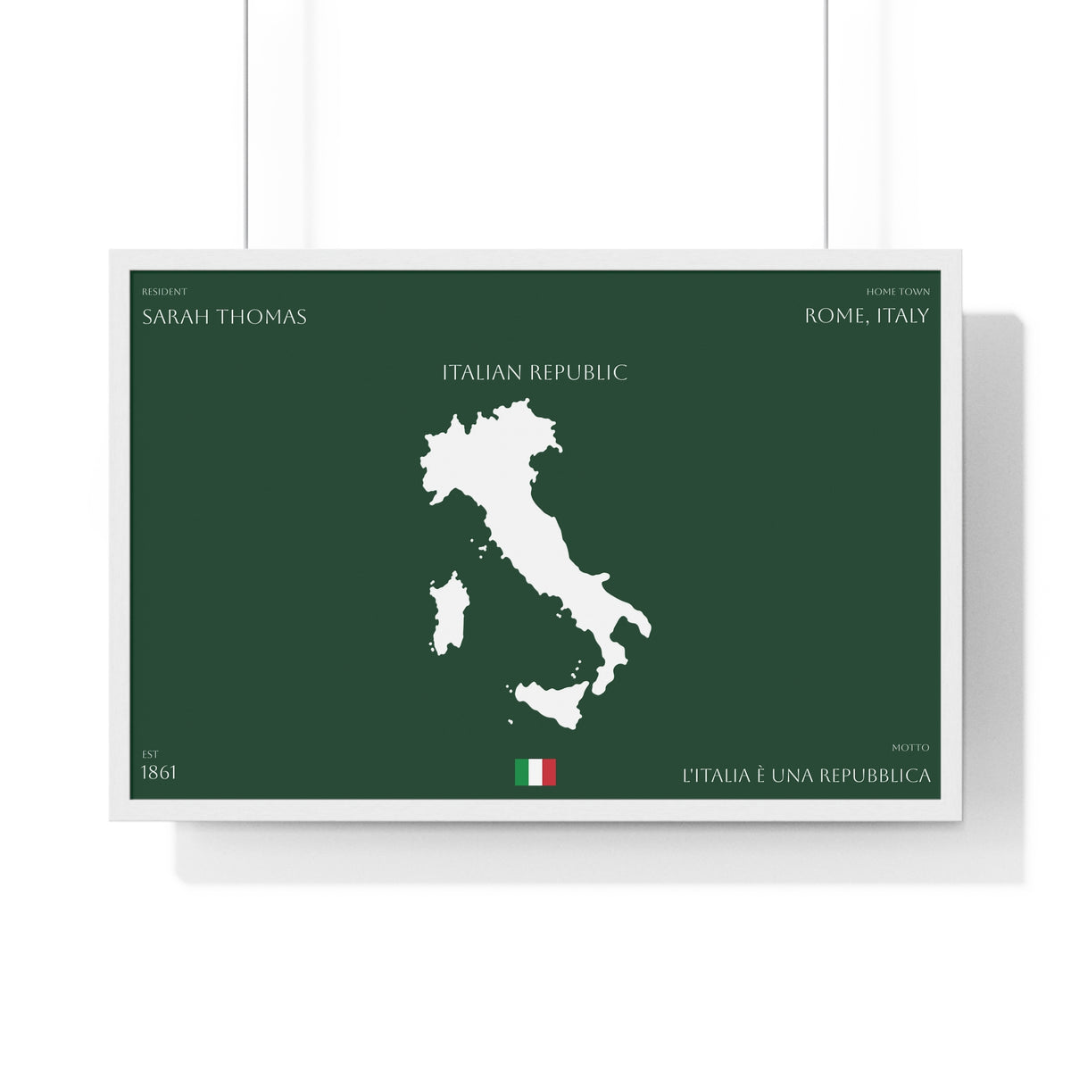 Personalized Italy Map Framed Poster | Italian Heritage Name & Hometown Wall Art - Proud & Loyal