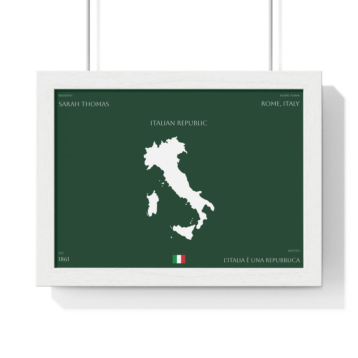 Personalized Italy Map Framed Poster | Italian Heritage Name & Hometown Wall Art - Proud & Loyal