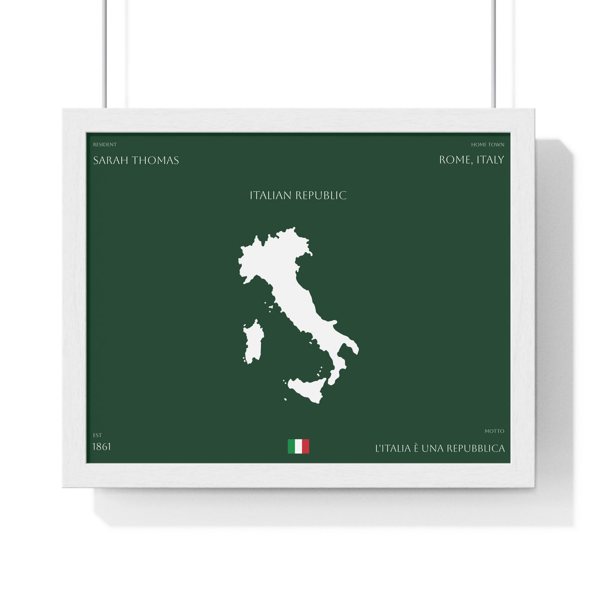 Personalized Italy Map Framed Poster | Italian Heritage Name & Hometown Wall Art - Proud & Loyal