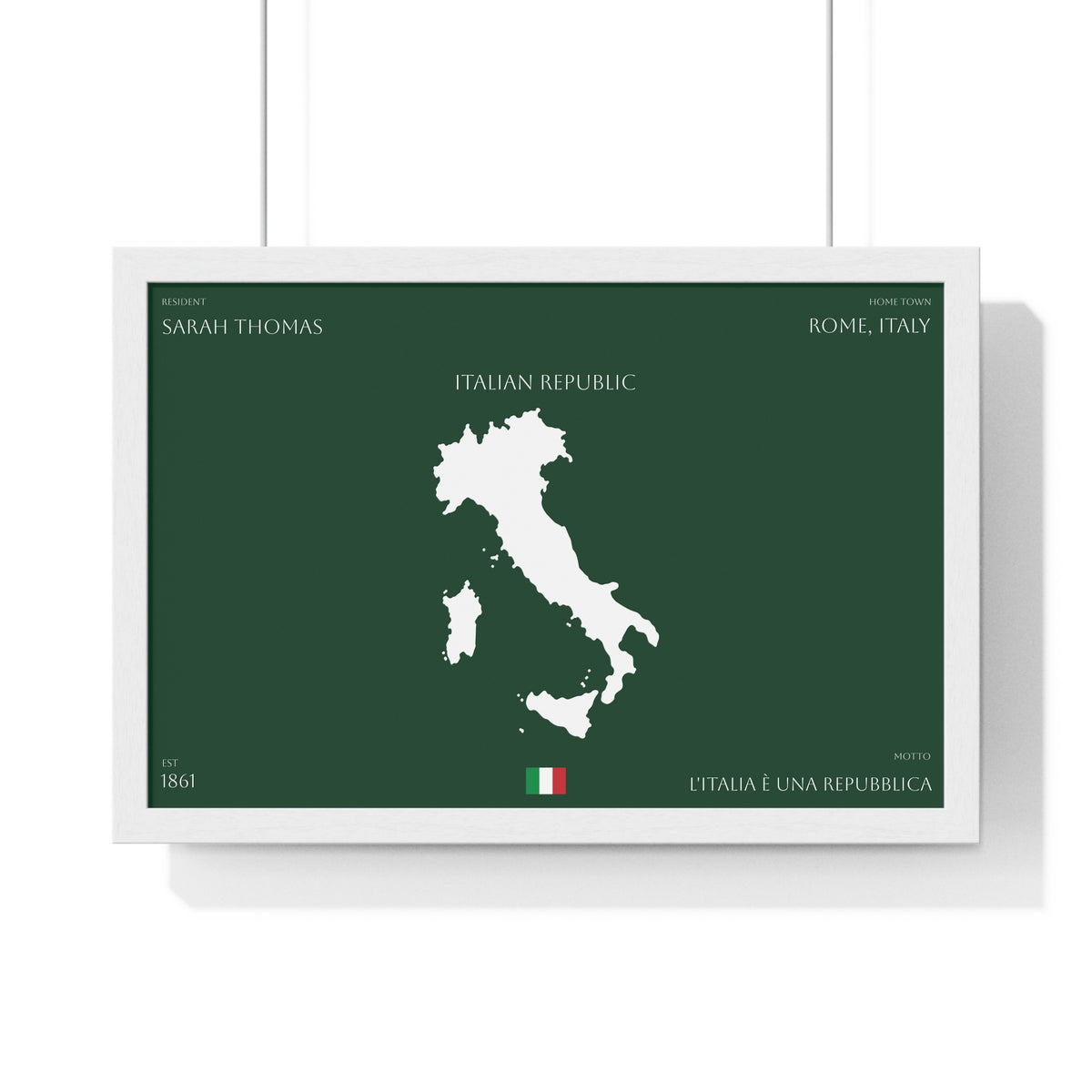 Personalized Italy Map Framed Poster | Italian Heritage Name & Hometown Wall Art - Proud & Loyal