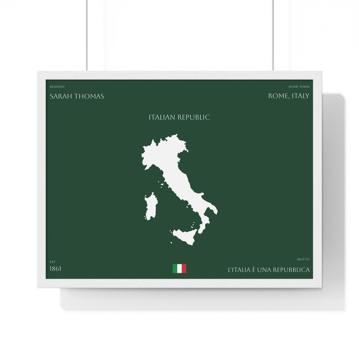 Personalized Italy Map Framed Poster | Italian Heritage Name & Hometown Wall Art - Proud & Loyal