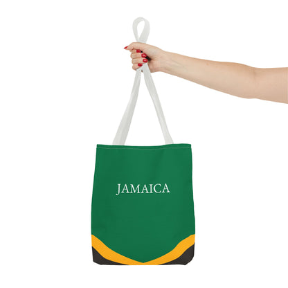 Personalized Jamaica Flag Tote Bag, Custom Name Jamaican Heritage Bag, Jamaica Travel Beach Tote, Jamaican Pride Gift - Proud & Loyal