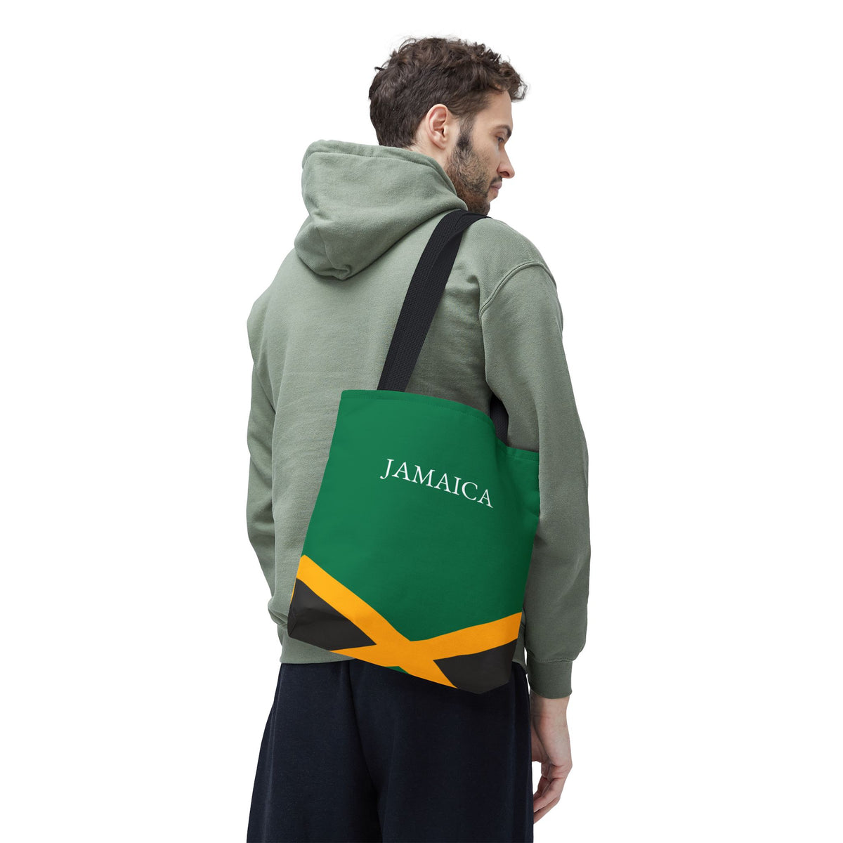 Personalized Jamaica Flag Tote Bag, Custom Name Jamaican Heritage Bag, Jamaica Travel Beach Tote, Jamaican Pride Gift - Proud & Loyal
