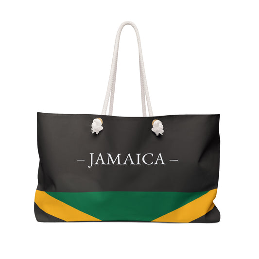 Personalized Jamaica Weekender Bag, Jamaican Flag Travel Bag, Custom Name Heritage Tote, Island Vacation Overnight Bag - Proud & Loyal