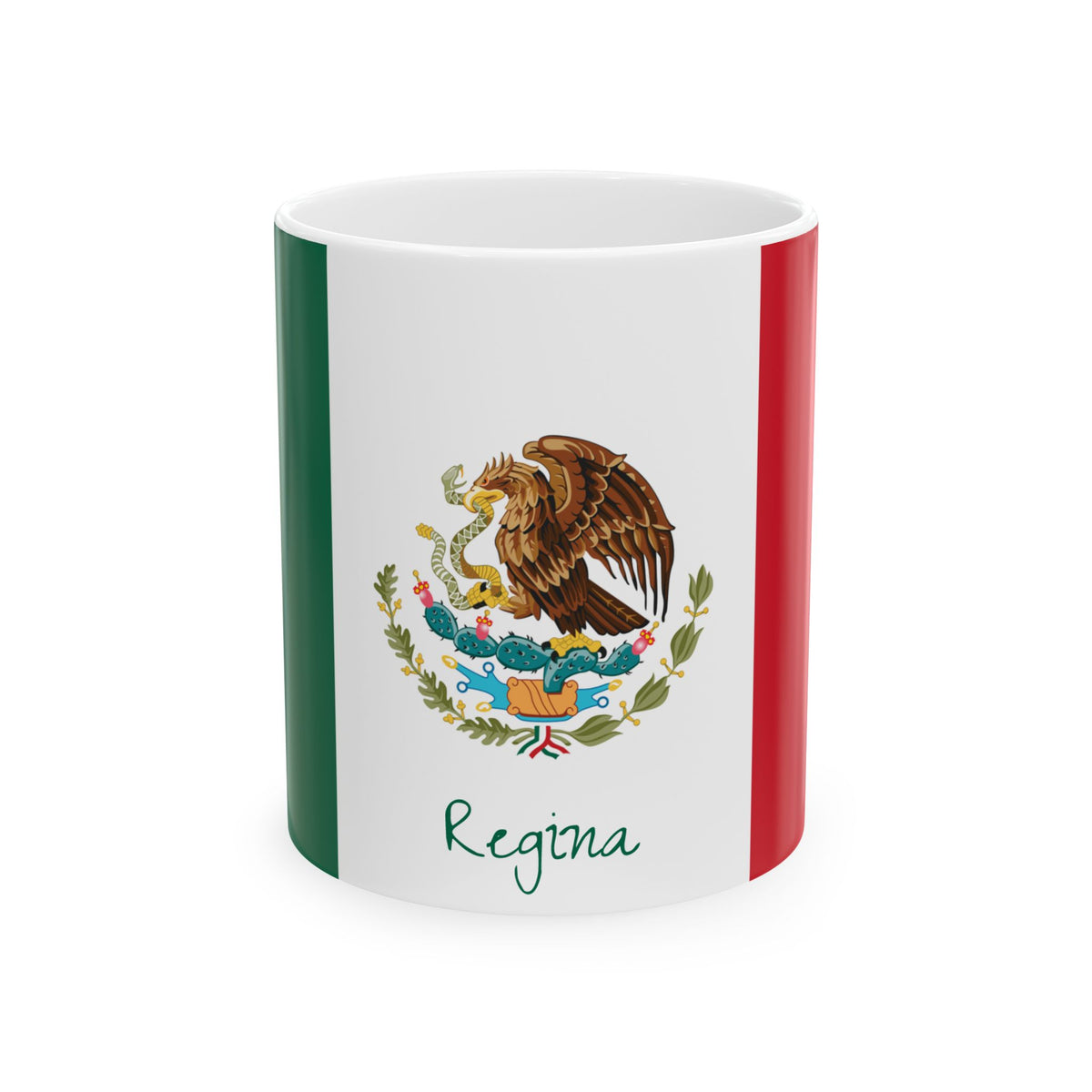 Personalized Mexican Flag Emblem Ceramic Mug | Mexico Coat of Arms Coffee Cup, New Citizen, Naturalization Gift, Heritage Gift - Proud & Loyal