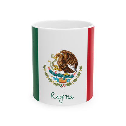 Personalized Mexican Flag Emblem Ceramic Mug | Mexico Coat of Arms Coffee Cup, New Citizen, Naturalization Gift, Heritage Gift - Proud & Loyal