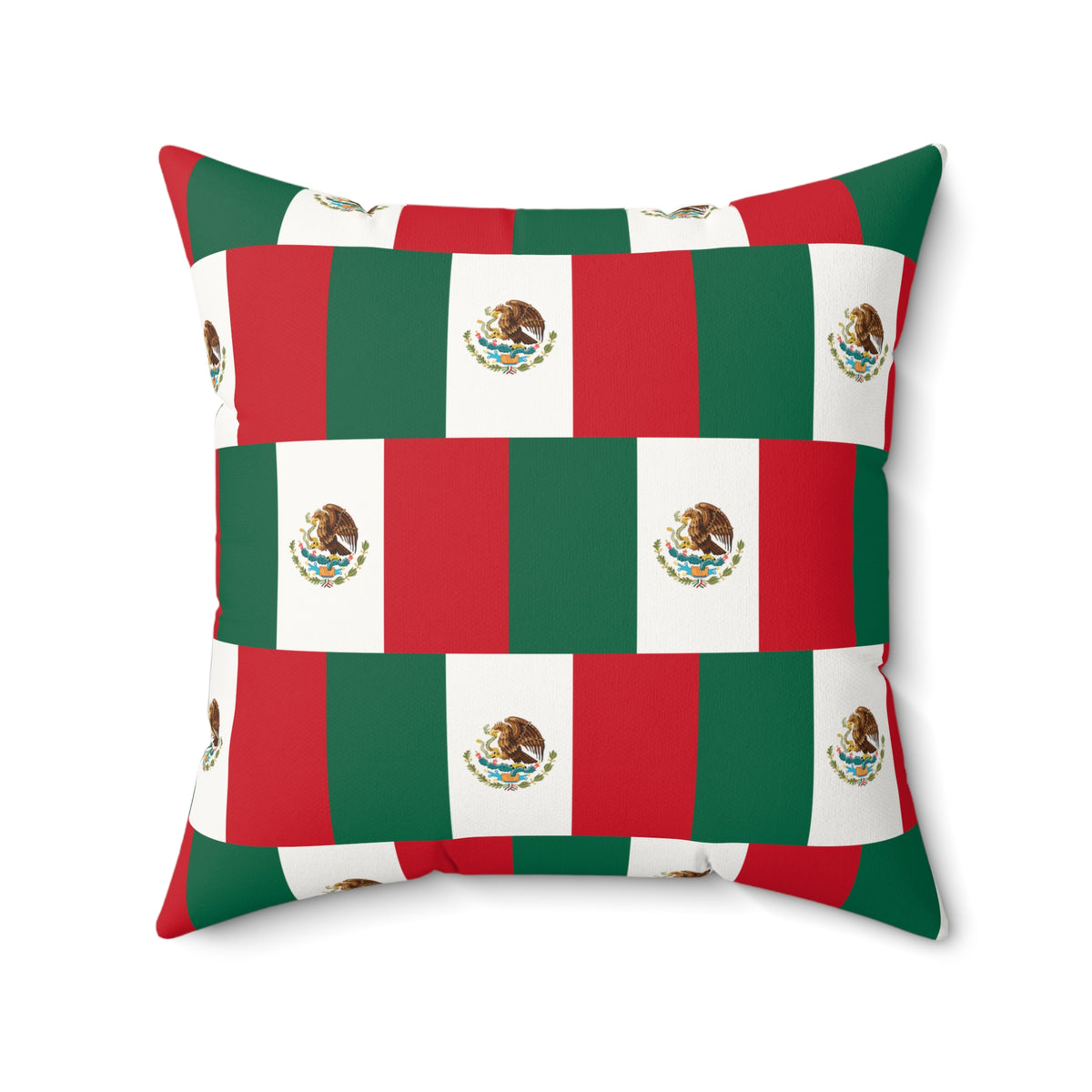 Personalized Mexican Flag Pattern Pillow | Faux Suede Square Throw Pillow | Mexico Flag Pattern Pillow | Couch Pillow | Heritage Gift - Proud & Loyal