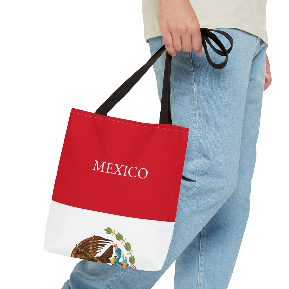 Personalized Mexico Flag Tote Bag, Custom Name Mexican Heritage Bag, Mexico Travel Beach Tote, Mexican Pride Gift - Proud & Loyal