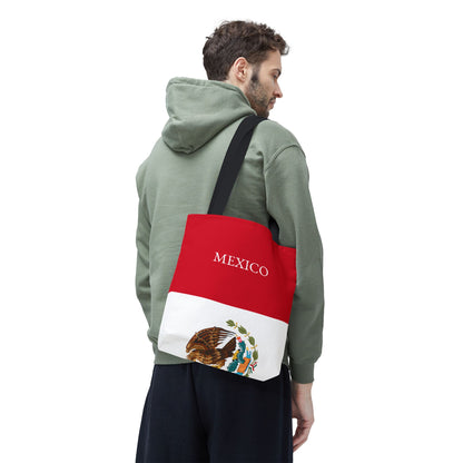 Personalized Mexico Flag Tote Bag, Custom Name Mexican Heritage Bag, Mexico Travel Beach Tote, Mexican Pride Gift - Proud & Loyal