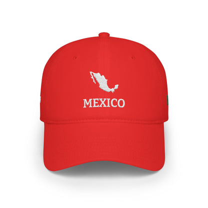 Personalized Mexico Heritage Hat, Mexican Flag Embroidered Cap, Custom Initials, Mexico Map Low Profile Hat, Mexican Gift, Country Shape - Proud & Loyal