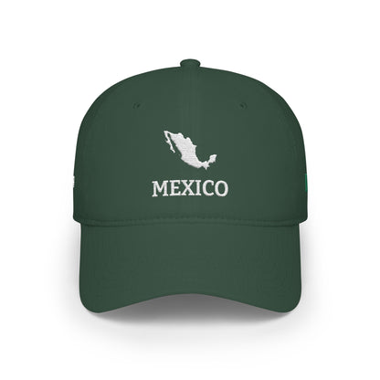 Personalized Mexico Heritage Hat, Mexican Flag Embroidered Cap, Custom Initials, Mexico Map Low Profile Hat, Mexican Gift, Country Shape - Proud & Loyal