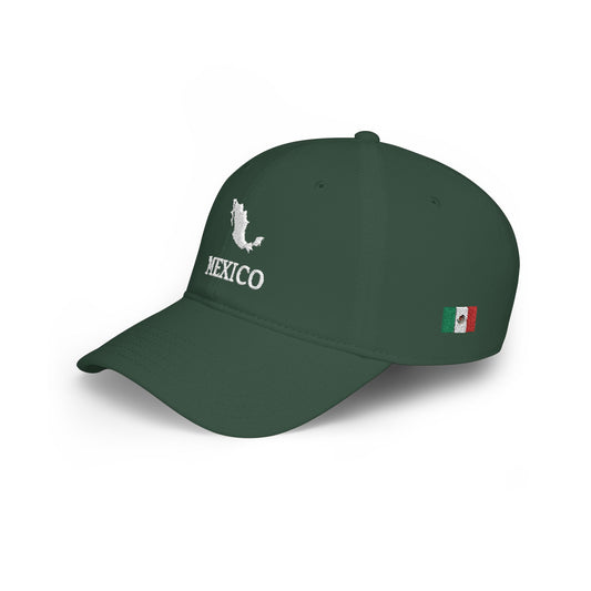 Personalized Mexico Heritage Hat, Mexican Flag Embroidered Cap, Custom Initials, Mexico Map Low Profile Hat, Mexican Gift, Country Shape - Proud & Loyal