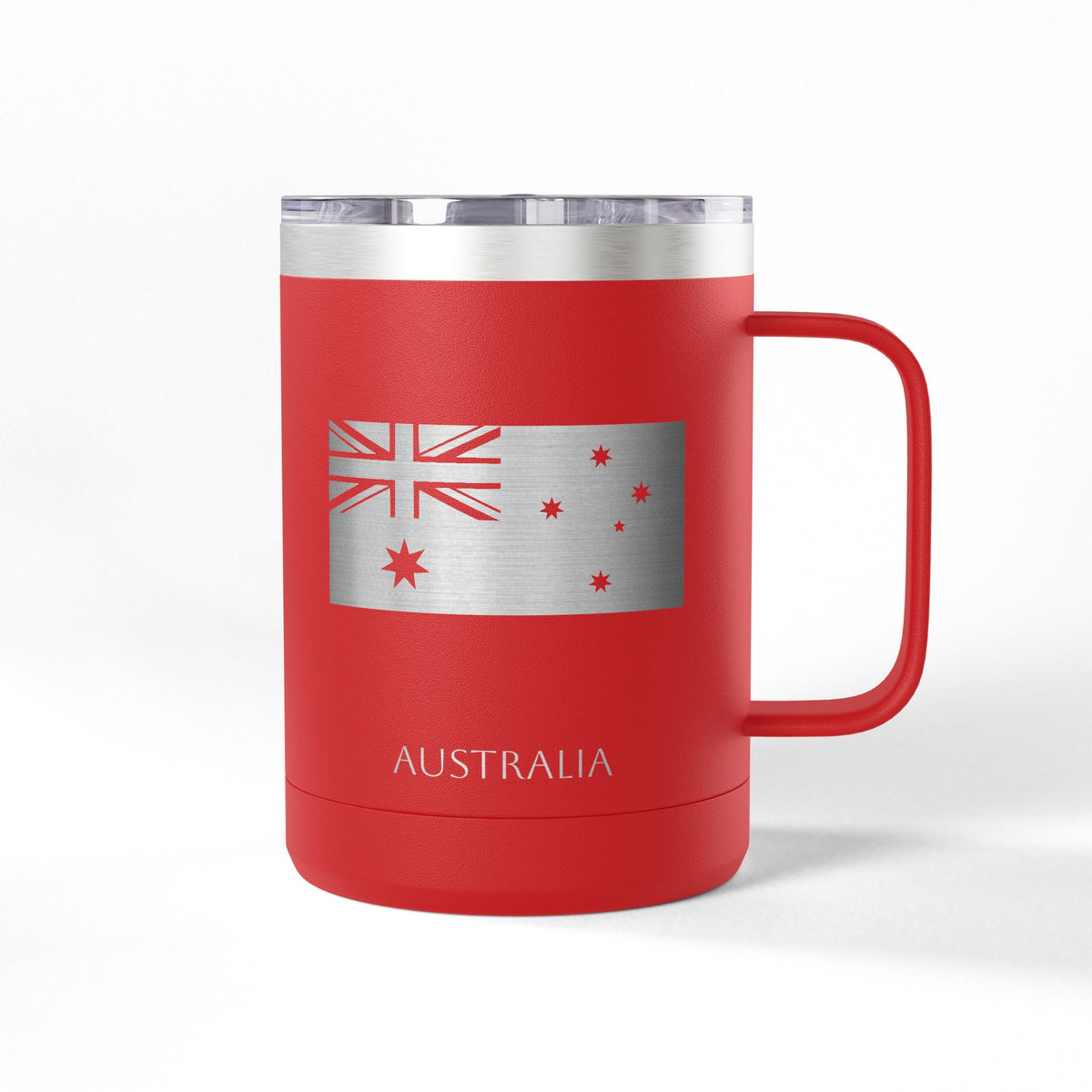 Personalized Name and Initials Monogram Wreath Coffee Mug, Australian Flag Tumbler 15oz - Proud & Loyal