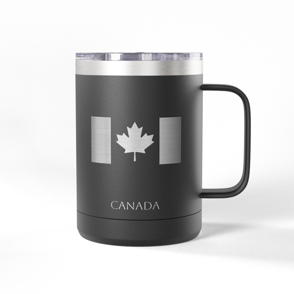 Personalized Name and Initials Monogram Wreath Coffee Mug, Canada Maple Leaf Flag Tumbler 15oz - Proud & Loyal