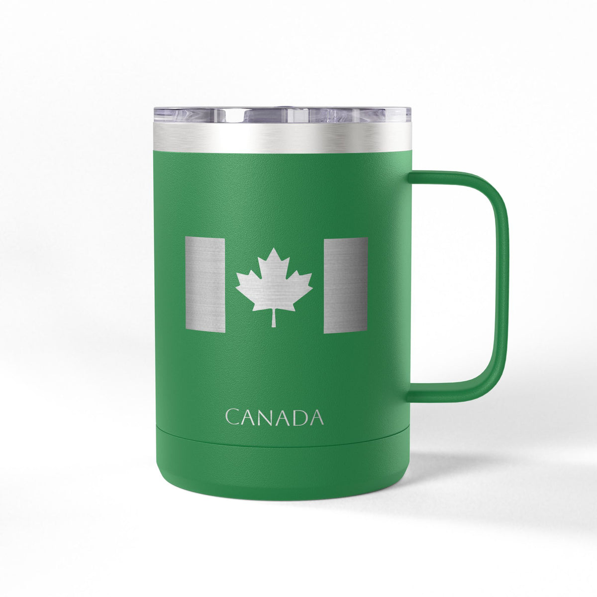 Personalized Name and Initials Monogram Wreath Coffee Mug, Canada Maple Leaf Flag Tumbler 15oz - Proud & Loyal