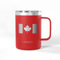 Personalized Name and Initials Monogram Wreath Coffee Mug, Canada Maple Leaf Flag Tumbler 15oz - Proud & Loyal
