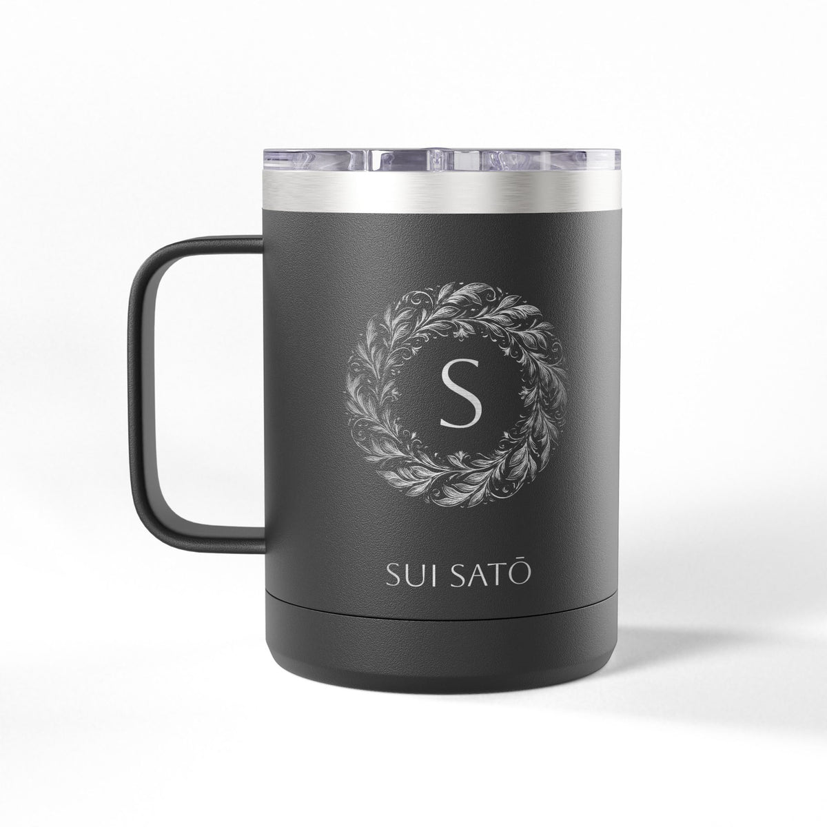 Personalized Name and Initials Monogram Wreath Coffee Mug, Japan Flag Nihon NipponTumbler 15oz - Proud & Loyal