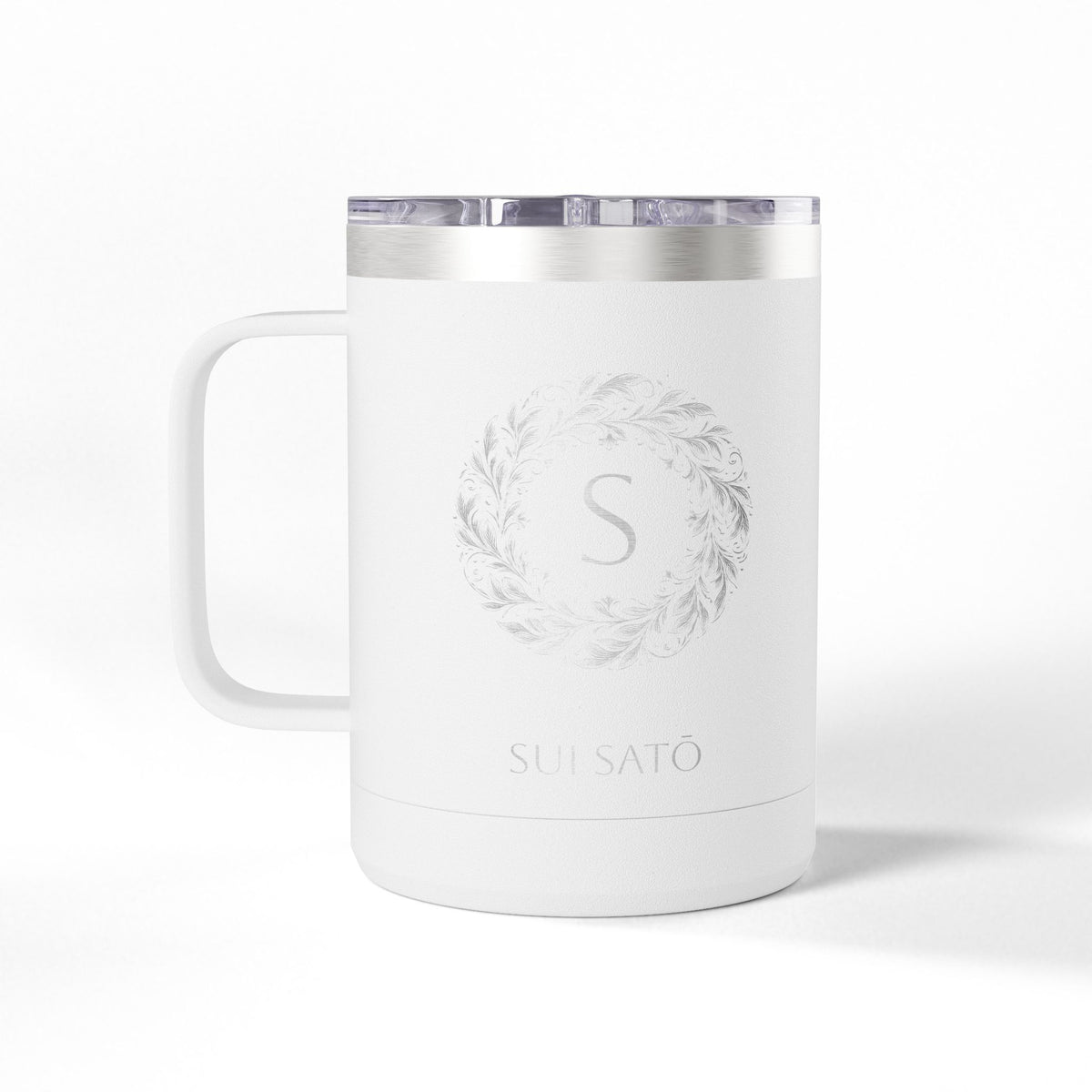 Personalized Name and Initials Monogram Wreath Coffee Mug, Japan Flag Nihon NipponTumbler 15oz - Proud & Loyal