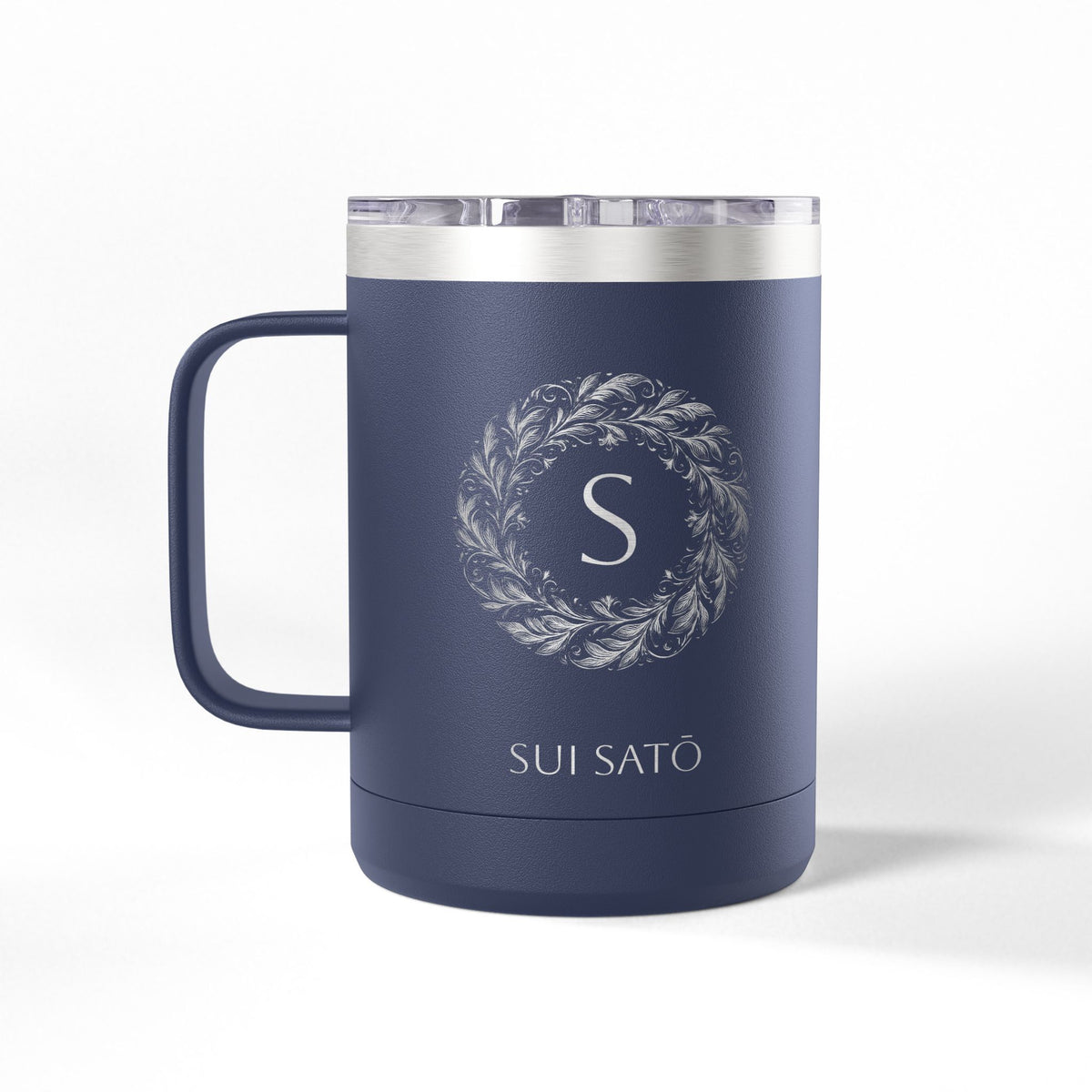 Personalized Name and Initials Monogram Wreath Coffee Mug, Japan Flag Nihon NipponTumbler 15oz - Proud & Loyal