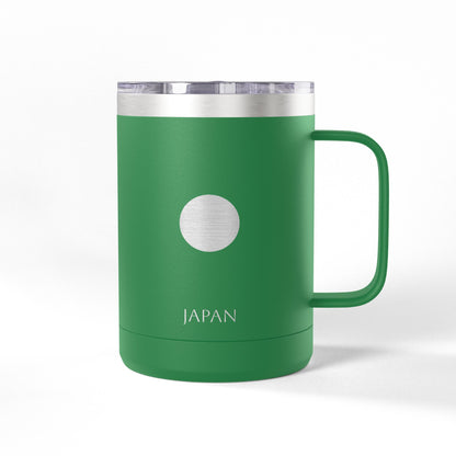 Personalized Name and Initials Monogram Wreath Coffee Mug, Japan Flag Nihon NipponTumbler 15oz - Proud & Loyal