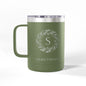 Personalized Name and Initials Monogram Wreath Coffee Mug, United States of America Flag Tumbler 15oz - Proud & Loyal