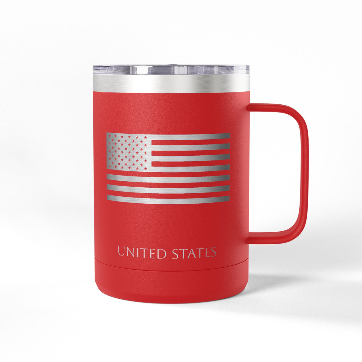 Personalized Name and Initials Monogram Wreath Coffee Mug, United States of America Flag Tumbler 15oz - Proud & Loyal