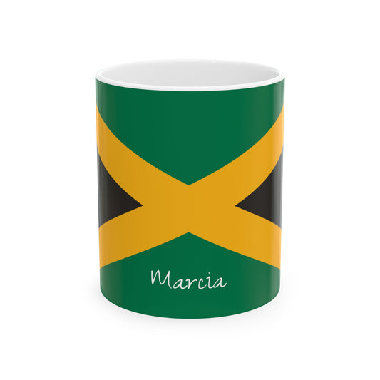 Personalized Name Jamaica Flag Mug | Ceramic Coffee Cup, New Citizen, Naturalization Gift, Heritage Gift - Proud & Loyal