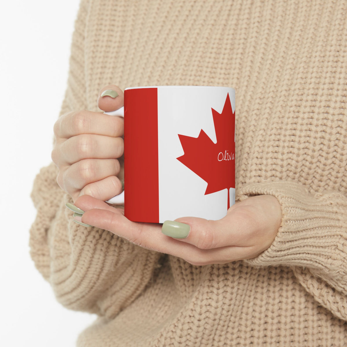 Personalized Name Red Maple Leaf Canada Flag Mug | Ceramic Coffee Cup, New Citizen, Naturalization Gift, Heritage Gift - Proud & Loyal