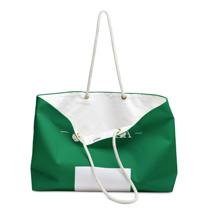 Personalized Nigeria Weekender Bag, Nigerian Flag Travel Bag, Custom Name Heritage Tote, Vacation Overnight Bag - Proud & Loyal