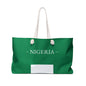 Personalized Nigeria Weekender Bag, Nigerian Flag Travel Bag, Custom Name Heritage Tote, Vacation Overnight Bag - Proud & Loyal