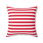 Personalized Poland Flag Red and White Striped Faux Suede Pillow | Nautical Holiday Decor - Proud & Loyal