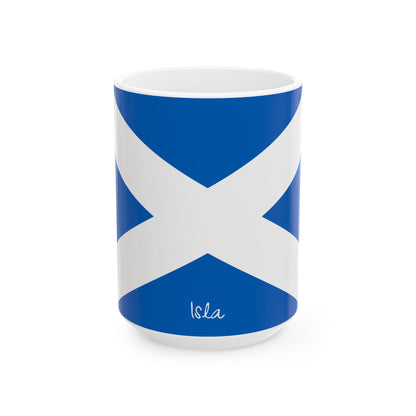 Personalized Scottish Saltire Flag Mug | Scotland Flag Ceramic Cup, New Citizen, Naturalization Gift, Heritage Gift - Proud & Loyal
