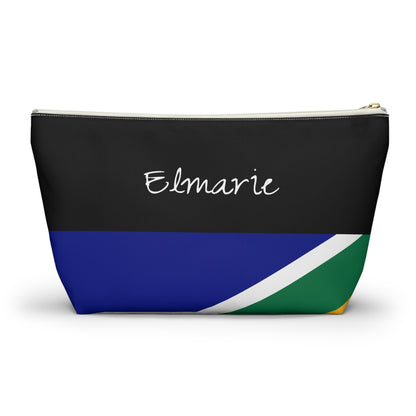 Personalized South Africa Flag Accessory Pouch, South African Heritage Cosmetic Bag, Custom Name Travel Organizer, South Africa Gift - Proud & Loyal