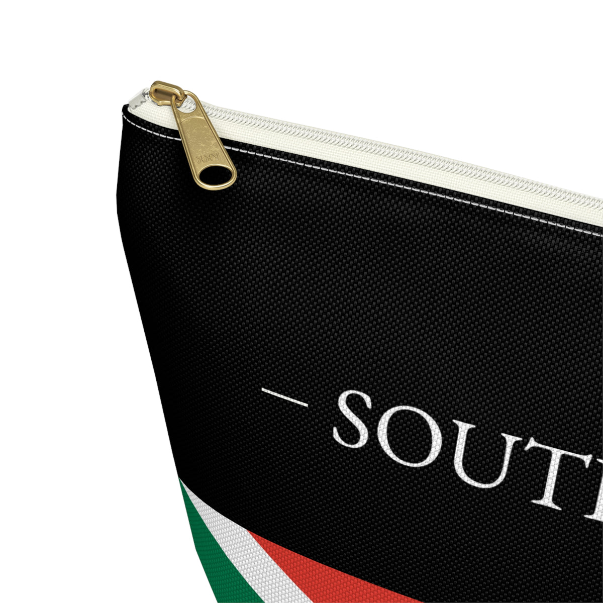 Personalized South Africa Flag Accessory Pouch, South African Heritage Cosmetic Bag, Custom Name Travel Organizer, South Africa Gift - Proud & Loyal