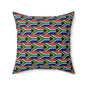 Personalized South African Flag Repeat Pattern Pillow | Faux Suede Square Throw Pillow | Mzansi Throw Pillow | Africa Pride Throw Pillow - Proud & Loyal