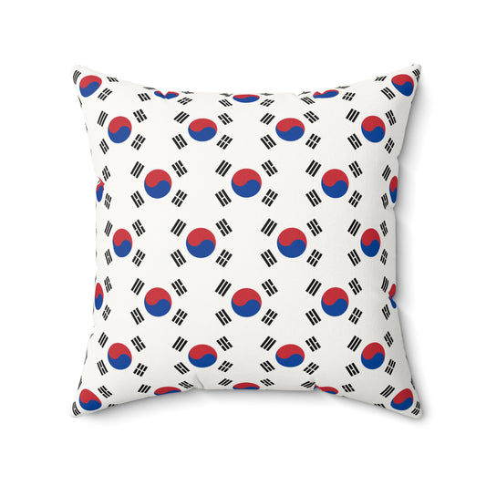 Personalized South Korea Flag Pillow | South Korean Faux Suede Square Pillow - 20 x 20 - Proud & Loyal