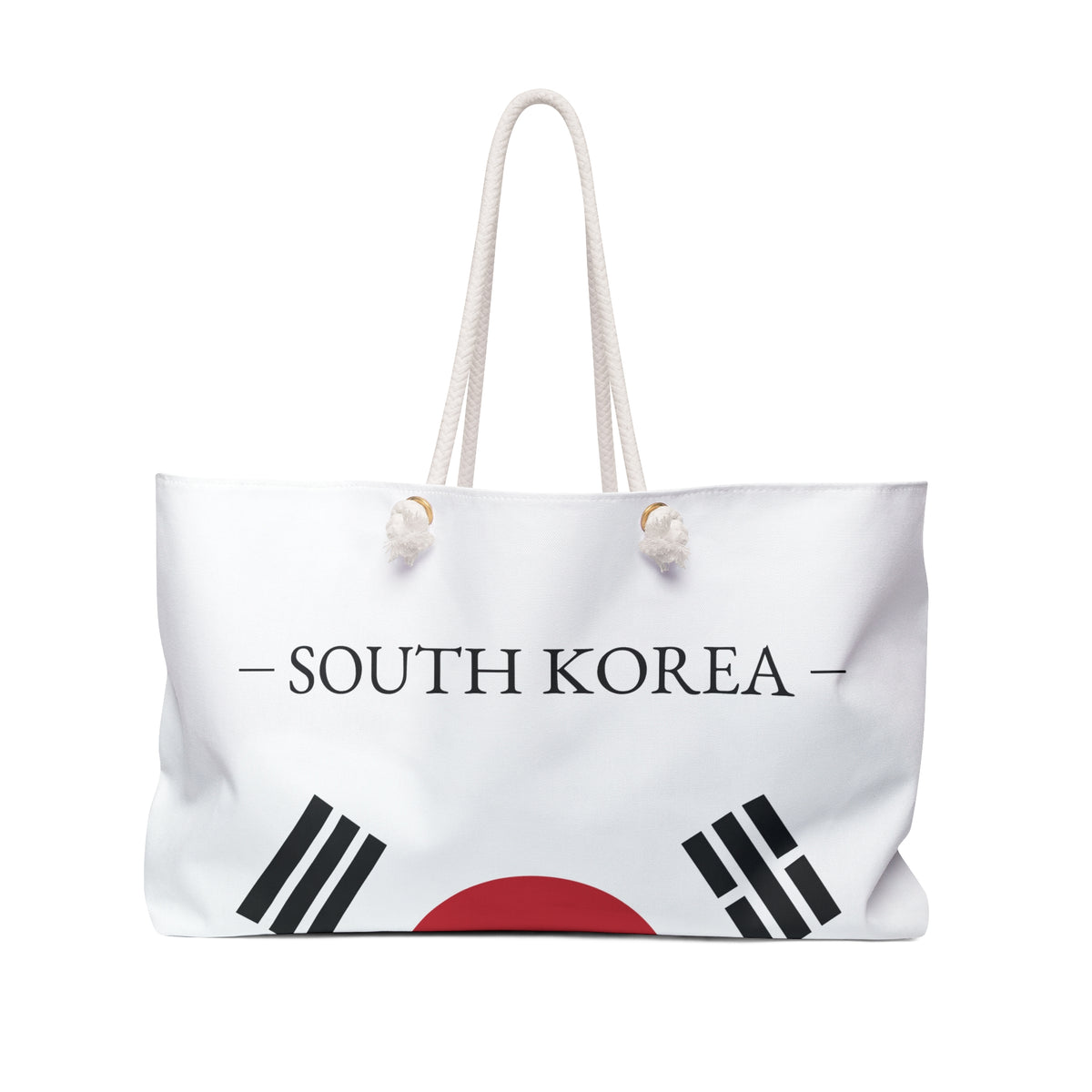 Personalized South Korea Weekender Bag, Korean Flag Travel Bag, Custom Name Heritage Tote, Vacation Overnight Bag - Proud & Loyal
