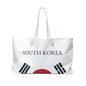 Personalized South Korea Weekender Bag, Korean Flag Travel Bag, Custom Name Heritage Tote, Vacation Overnight Bag - Proud & Loyal