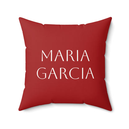 Personalized Spanish Flag Striped Pillow Faux Suede Square Pillow | Red Yellow Coat of Arms - Proud & Loyal