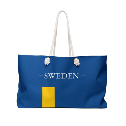 Personalized Sweden Weekender Bag, Swedish Flag Travel Bag, Custom Name Heritage Tote, European Vacation Overnight Bag - Proud & Loyal