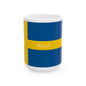 Personalized Swedish Flag Stripe Mug | Ceramic Coffee Tea Cup, New Citizen, Naturalization Gift, Heritage Gift - Proud & Loyal