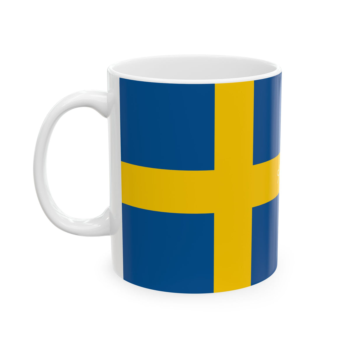 Personalized Swedish Flag Stripe Mug | Ceramic Coffee Tea Cup, New Citizen, Naturalization Gift, Heritage Gift - Proud & Loyal