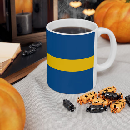 Personalized Swedish Flag Stripe Mug | Ceramic Coffee Tea Cup, New Citizen, Naturalization Gift, Heritage Gift - Proud & Loyal