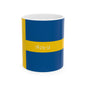 Personalized Swedish Flag Stripe Mug | Ceramic Coffee Tea Cup, New Citizen, Naturalization Gift, Heritage Gift - Proud & Loyal