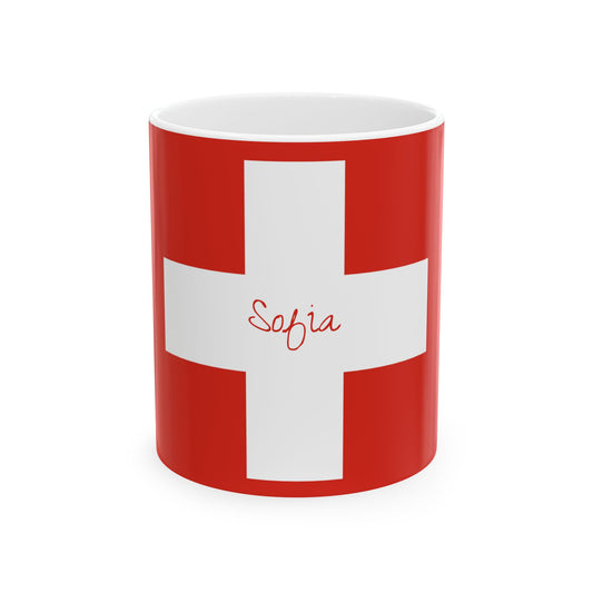 Personalized Swiss Flag Mug | Switzerland Red White Cross Ceramic Cup, New Citizen, Naturalization Gift, Heritage Gift - Proud & Loyal