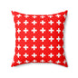 Personalized Switzerland Flag White Plus Sign Pattern Faux Suede Square Pillow | Red Cross Geometric Throw Pillow - 20" x 20" - Proud & Loyal