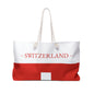 Personalized Switzerland Weekender Bag, Swiss Flag Travel Bag, Custom Name Heritage Tote, European Vacation Overnight Bag - Proud & Loyal