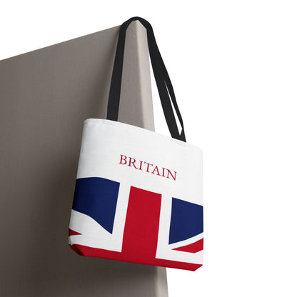 Personalized UK Flag Tote Bag, Custom Name British Heritage Bag, Union Jack Travel Beach Tote, Britain Pride Gift - Proud & Loyal